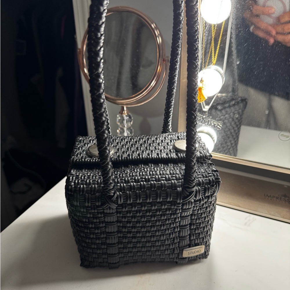 Studio Black Mini Woven Bag